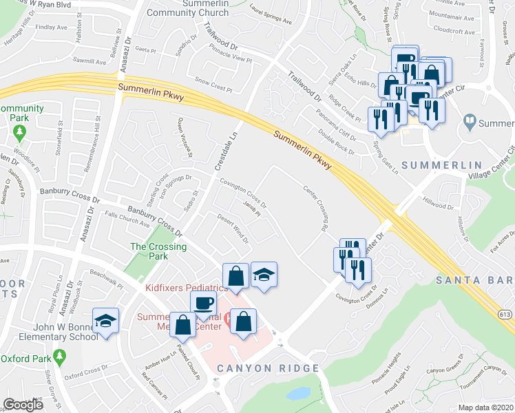 map of restaurants, bars, coffee shops, grocery stores, and more near 10108 Jacob Place in Las Vegas