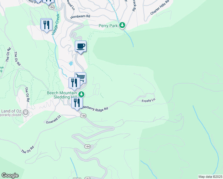 map of restaurants, bars, coffee shops, grocery stores, and more near 1307 Pinnacle Inn Road in Beech Mountain