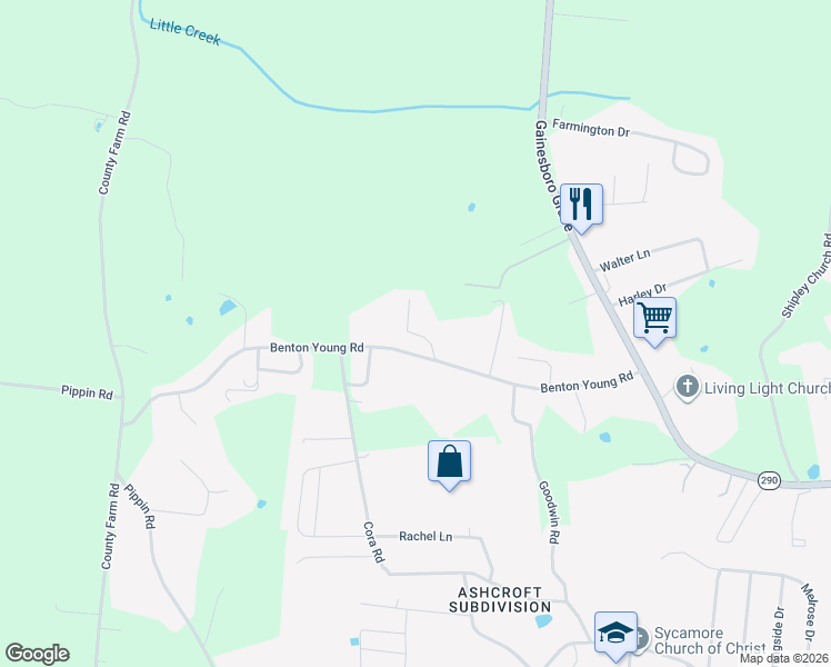 map of restaurants, bars, coffee shops, grocery stores, and more near 1539 McClain Road in Cookeville