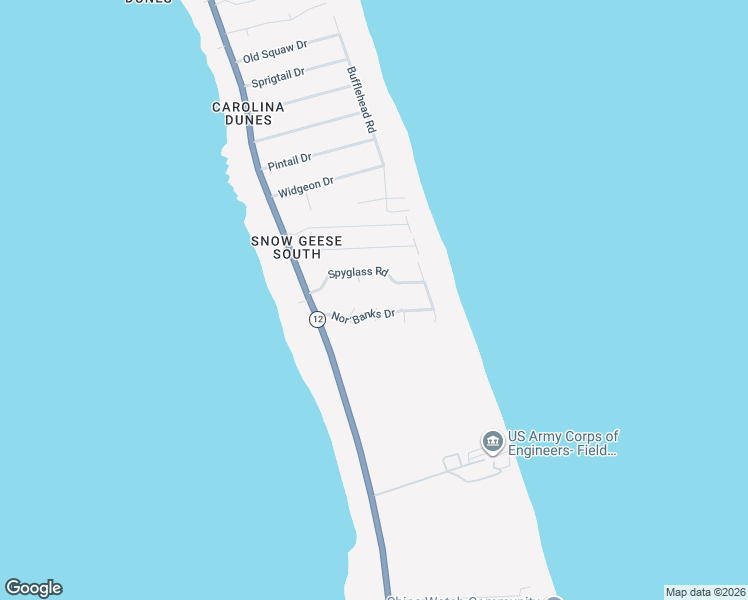 map of restaurants, bars, coffee shops, grocery stores, and more near 118 Snipe Court in Kitty Hawk