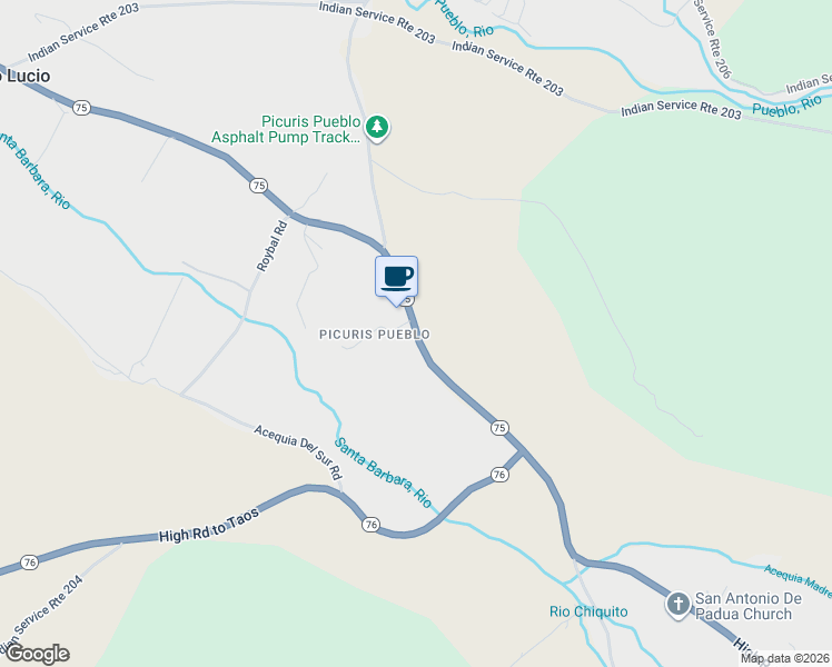 map of restaurants, bars, coffee shops, grocery stores, and more near 1338-1348 New Mexico 75 in Peñasco