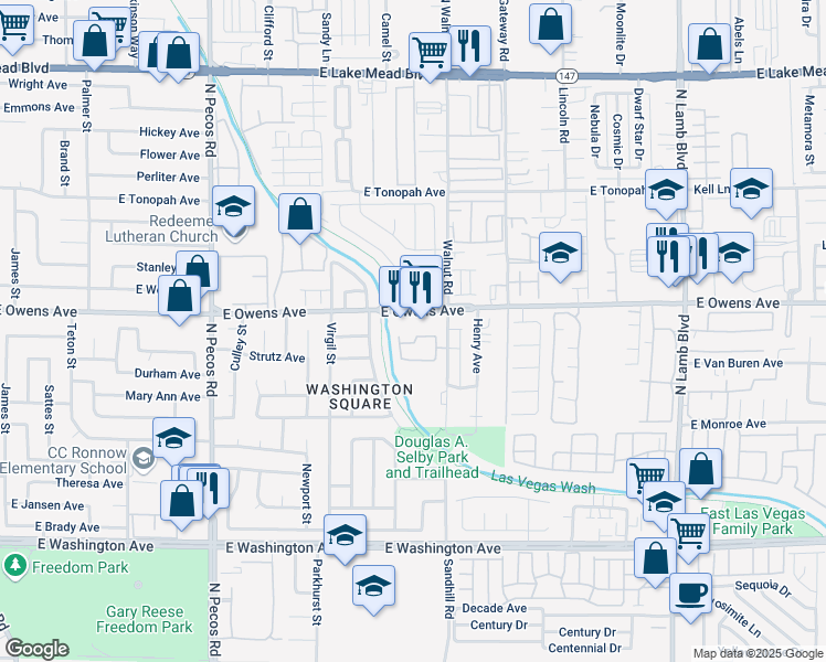 map of restaurants, bars, coffee shops, grocery stores, and more near 3956 Danny Melamed Avenue in Las Vegas