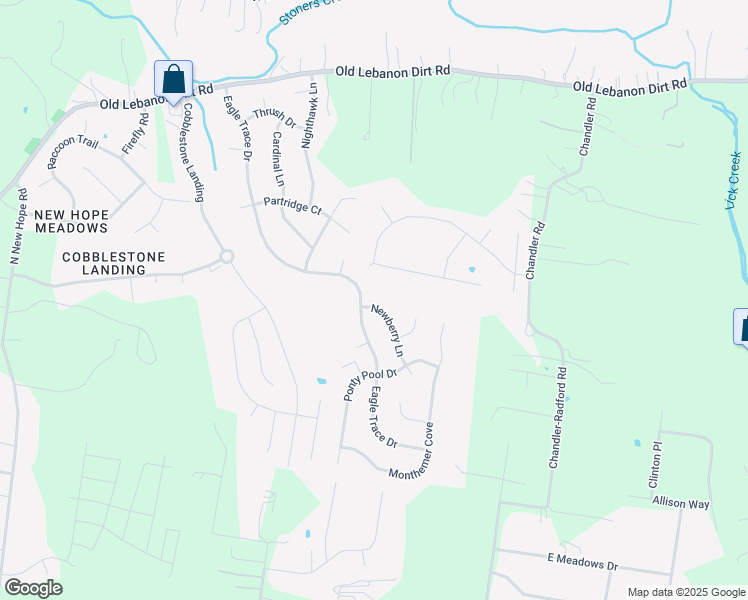 map of restaurants, bars, coffee shops, grocery stores, and more near 2402 Newberry Ln in Mt Juliet