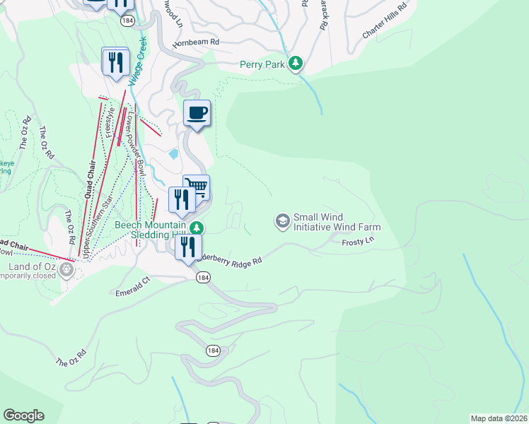 map of restaurants, bars, coffee shops, grocery stores, and more near 1307 Pinnacle Inn Road in Beech Mountain