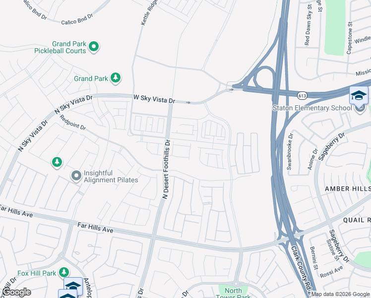 map of restaurants, bars, coffee shops, grocery stores, and more near Kindle Corner Avenue in Las Vegas