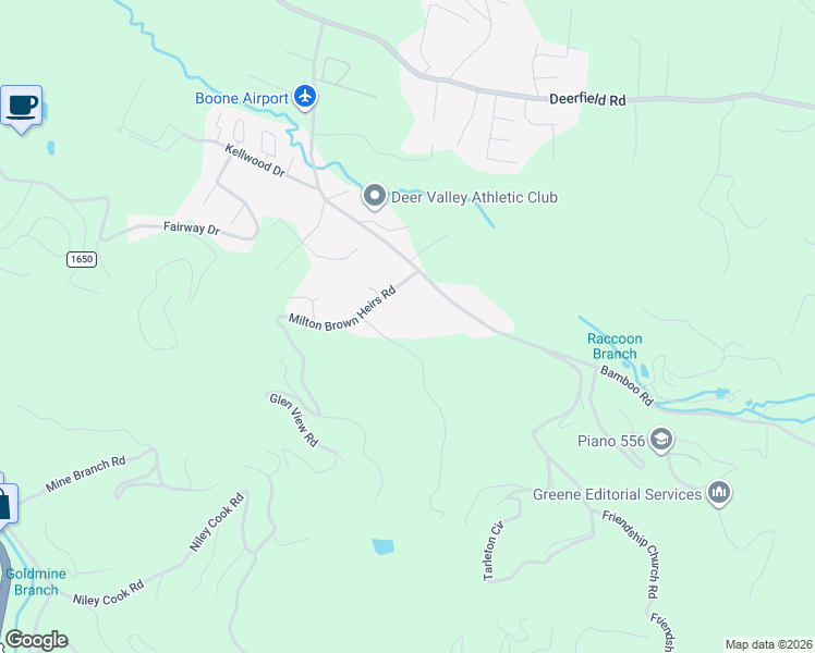 map of restaurants, bars, coffee shops, grocery stores, and more near 215 Yates Trail in Boone