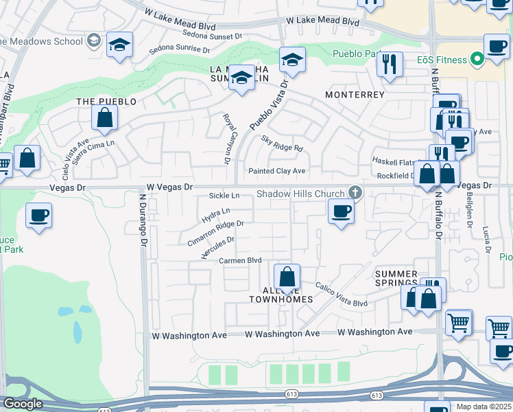 map of restaurants, bars, coffee shops, grocery stores, and more near 8056 Celestial Avenue in Las Vegas