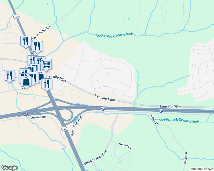 map of restaurants, bars, coffee shops, grocery stores, and more near 246 Netherlands Boulevard in Lebanon