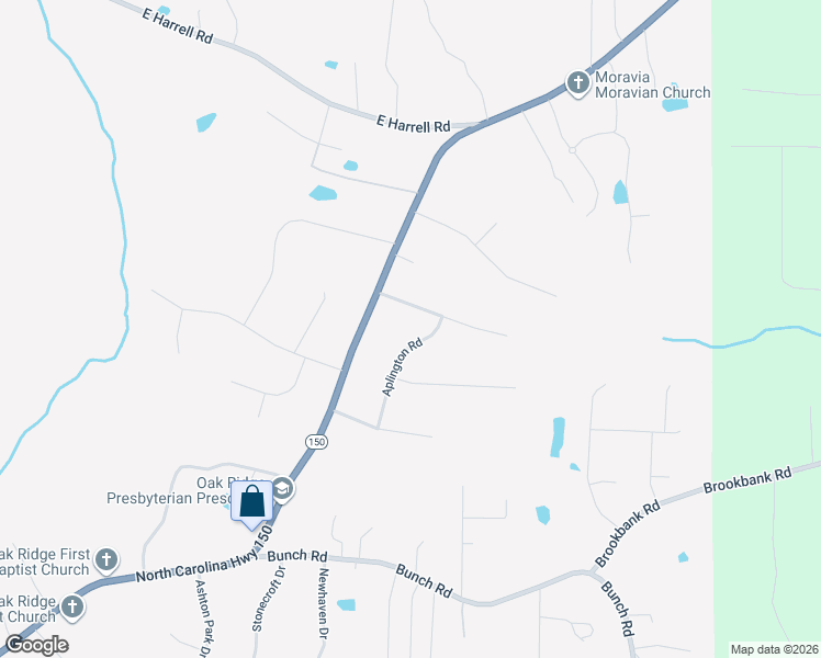 map of restaurants, bars, coffee shops, grocery stores, and more near 7011 Aplington Road in Oak Ridge