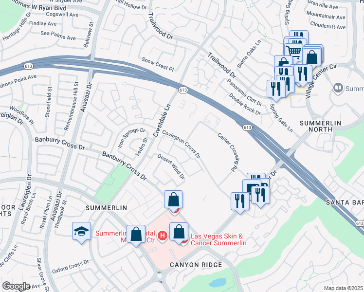 map of restaurants, bars, coffee shops, grocery stores, and more near 10113 Jacob Place in Las Vegas