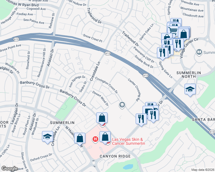 map of restaurants, bars, coffee shops, grocery stores, and more near 10116 Jacob Place in Las Vegas