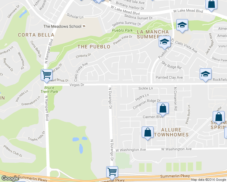 map of restaurants, bars, coffee shops, grocery stores, and more near 1512 Faldo Street in Las Vegas