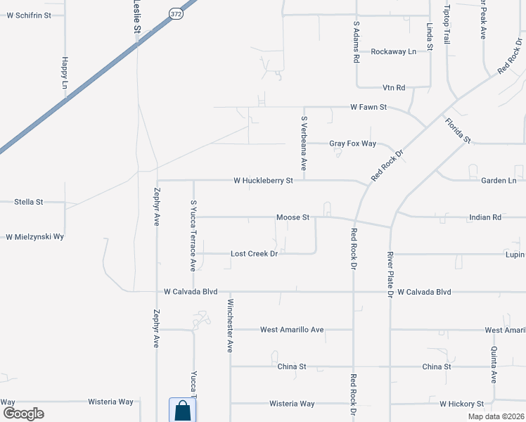 map of restaurants, bars, coffee shops, grocery stores, and more near 1600 Moose Street in Pahrump
