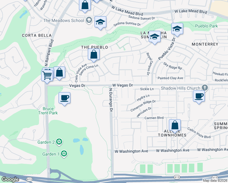 map of restaurants, bars, coffee shops, grocery stores, and more near 8426 Elkington Avenue in Las Vegas