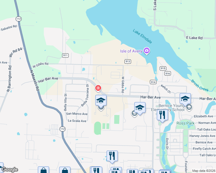 map of restaurants, bars, coffee shops, grocery stores, and more near 7771 Har-Ber Avenue in Springdale