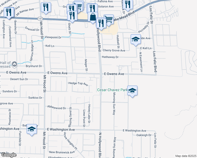 map of restaurants, bars, coffee shops, grocery stores, and more near 1522 Midnight Cowboy Court in Las Vegas
