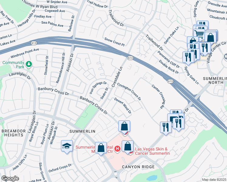 map of restaurants, bars, coffee shops, grocery stores, and more near 1321 Alderton Lane in Las Vegas