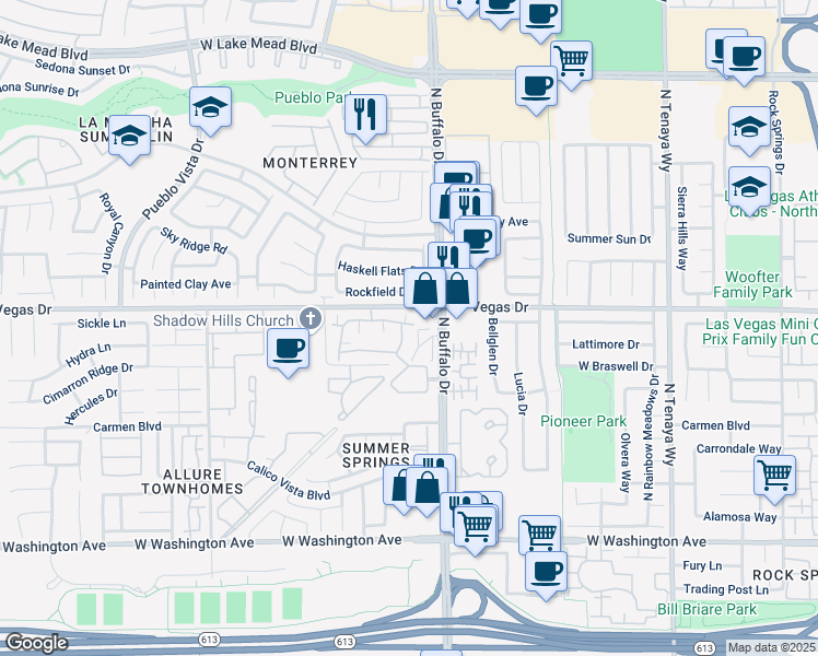 map of restaurants, bars, coffee shops, grocery stores, and more near 1508 Truett Street in Las Vegas