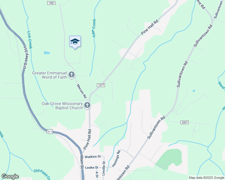 map of restaurants, bars, coffee shops, grocery stores, and more near Ripley's Road in Forsyth County