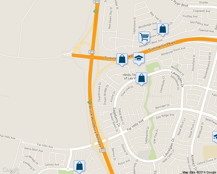 map of restaurants, bars, coffee shops, grocery stores, and more near 1428 Dream Bridge Drive in Las Vegas