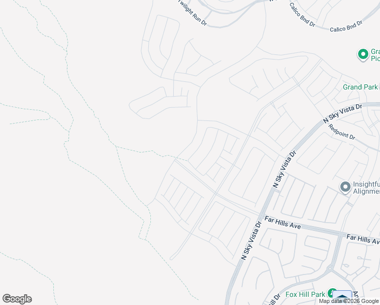 map of restaurants, bars, coffee shops, grocery stores, and more near Sky Vista Drive in Las Vegas