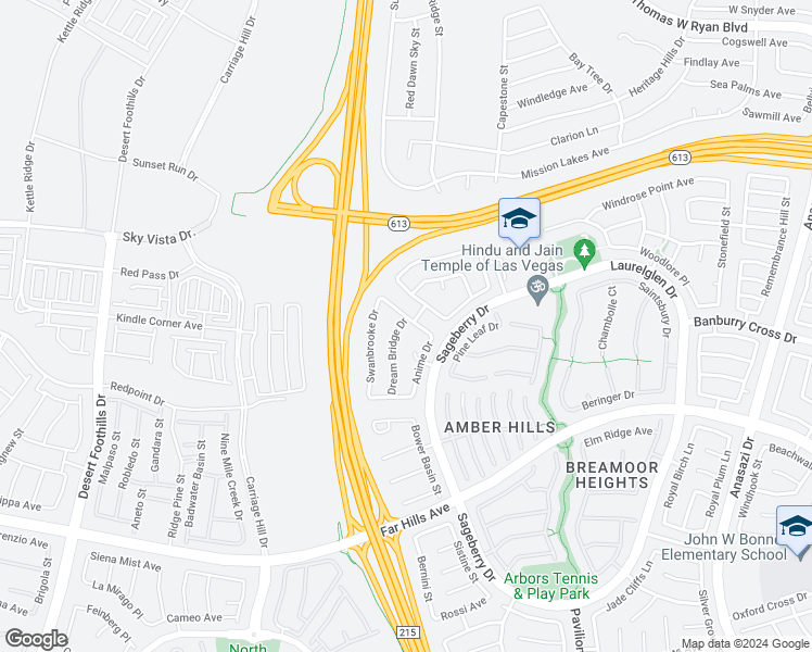 map of restaurants, bars, coffee shops, grocery stores, and more near 1428 Dream Bridge Drive in Las Vegas