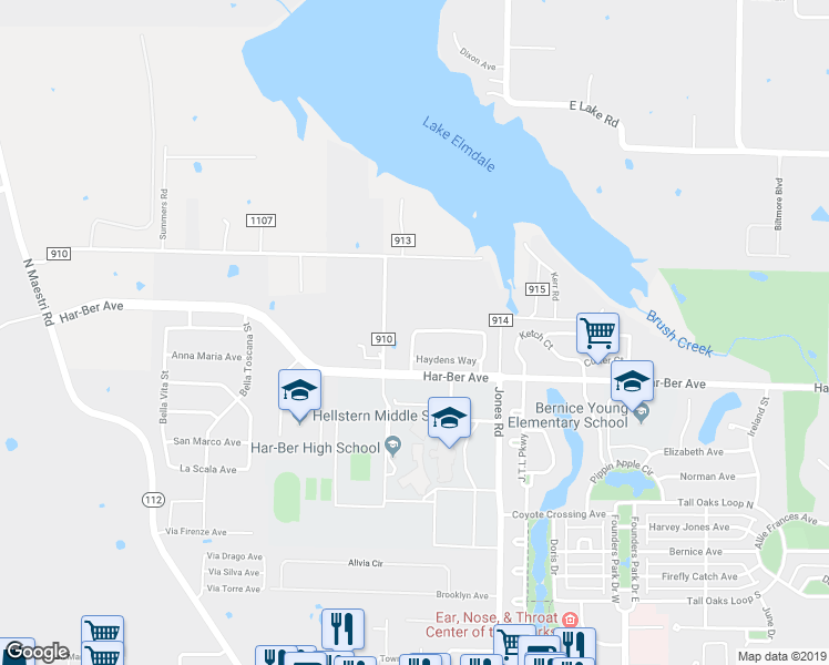 map of restaurants, bars, coffee shops, grocery stores, and more near 395 Brandons Loop in Springdale