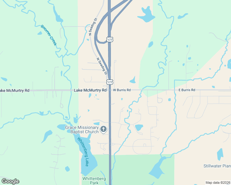 map of restaurants, bars, coffee shops, grocery stores, and more near 6121 North Washington Street in Stillwater
