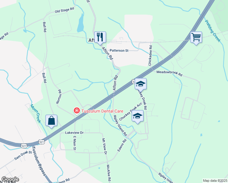 map of restaurants, bars, coffee shops, grocery stores, and more near 11 Afton Road in Afton