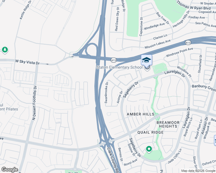 map of restaurants, bars, coffee shops, grocery stores, and more near 1325 Dream Bridge Drive in Las Vegas