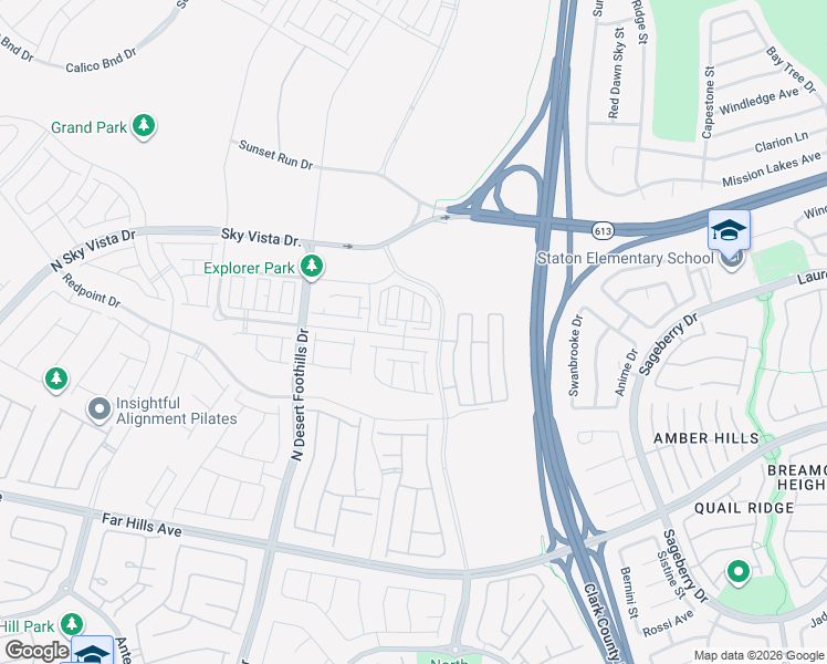 map of restaurants, bars, coffee shops, grocery stores, and more near Bruce Woodbury Beltway in Las Vegas