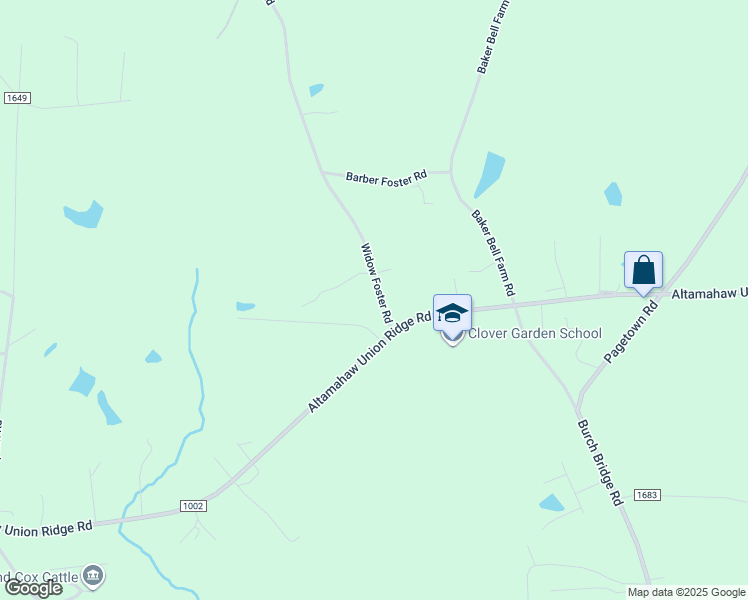 map of restaurants, bars, coffee shops, grocery stores, and more near 4836 Widow Foster Road in Burlington