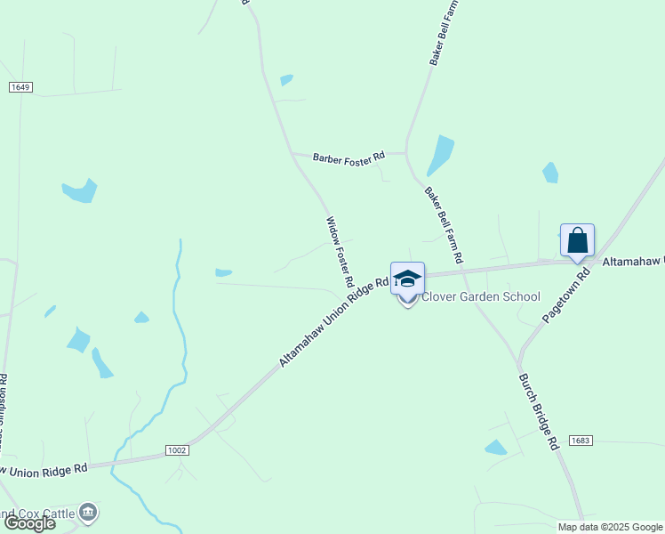 map of restaurants, bars, coffee shops, grocery stores, and more near 4836 Widow Foster Road in Burlington