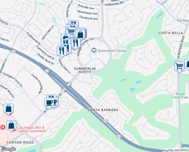 map of restaurants, bars, coffee shops, grocery stores, and more near in Las Vegas