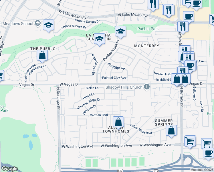 map of restaurants, bars, coffee shops, grocery stores, and more near 8048 Astrology Court in Las Vegas
