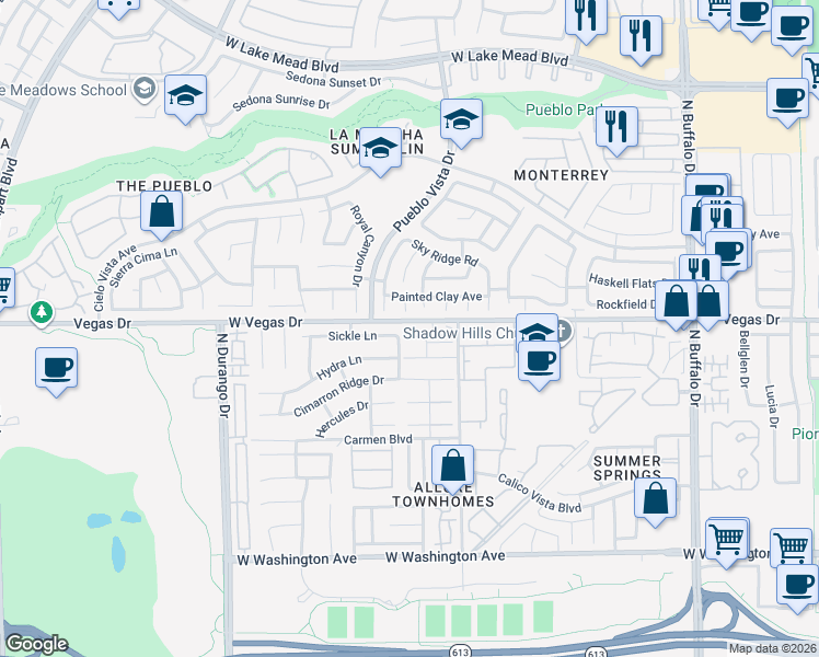 map of restaurants, bars, coffee shops, grocery stores, and more near 8048 Astrology Court in Las Vegas