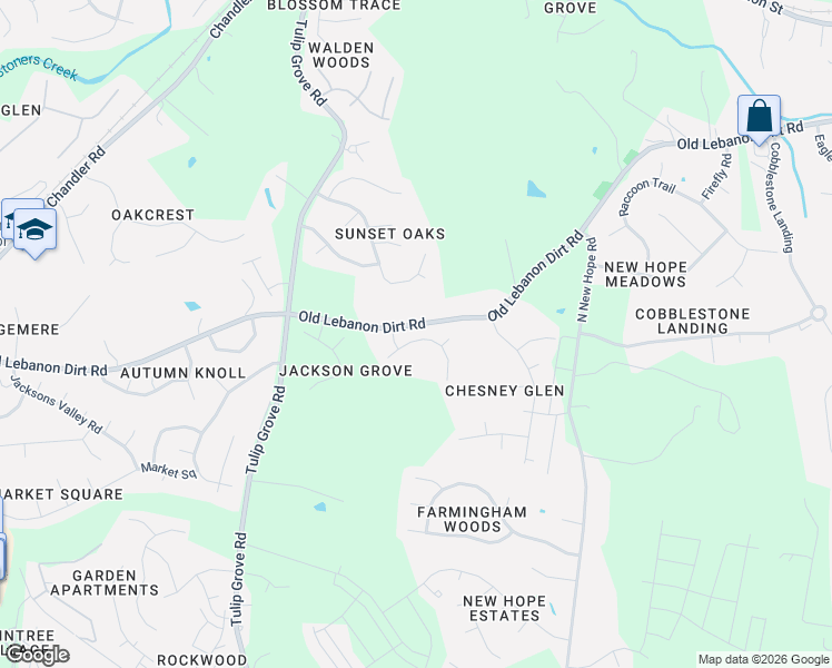 map of restaurants, bars, coffee shops, grocery stores, and more near 2001 Rachaels Spring Road in Nashville