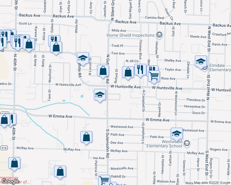 map of restaurants, bars, coffee shops, grocery stores, and more near 815 29838-000 in Springdale