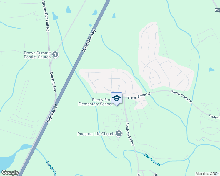 map of restaurants, bars, coffee shops, grocery stores, and more near 6909 Nellore Street in Greensboro