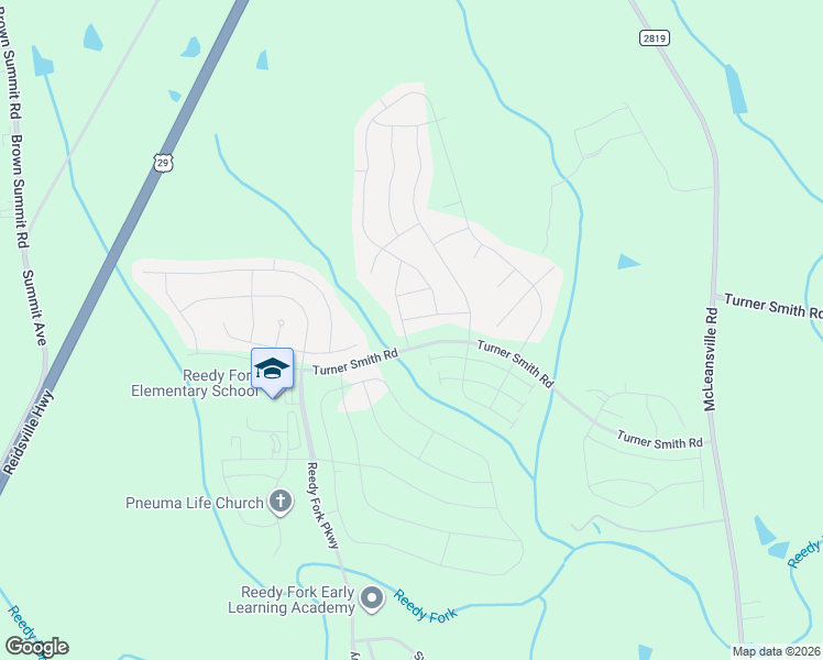 map of restaurants, bars, coffee shops, grocery stores, and more near 104 Holstein Lane in Greensboro