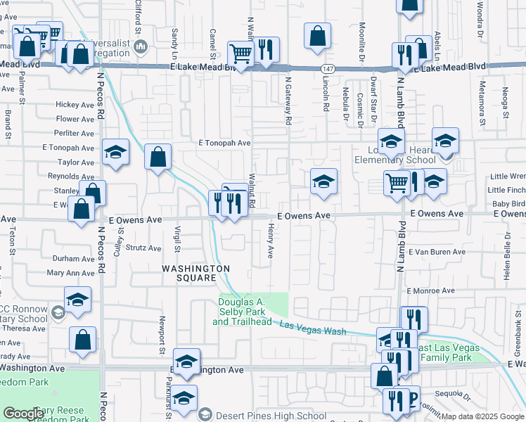 map of restaurants, bars, coffee shops, grocery stores, and more near 3923 Pocket Watch Avenue in Las Vegas