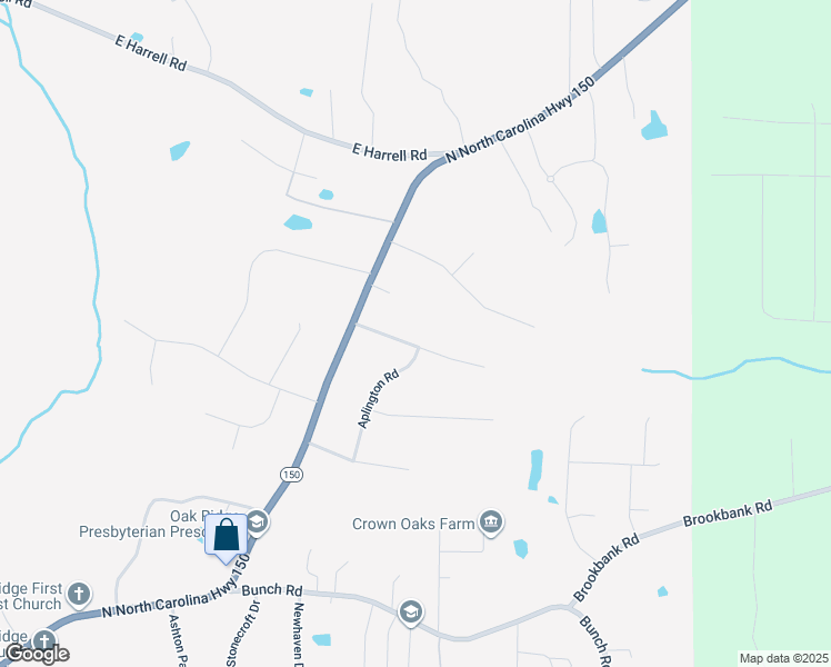 map of restaurants, bars, coffee shops, grocery stores, and more near 7900 Grey Fox Road in Oak Ridge