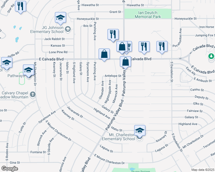 map of restaurants, bars, coffee shops, grocery stores, and more near in Pahrump