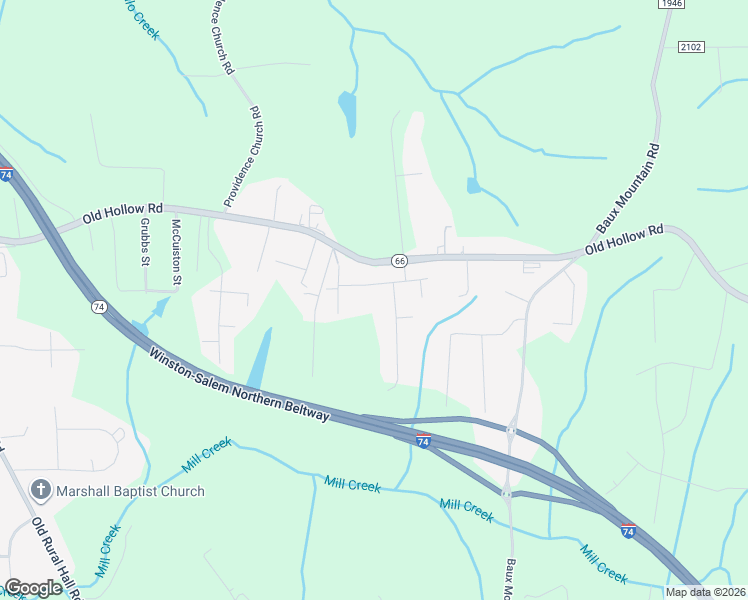 map of restaurants, bars, coffee shops, grocery stores, and more near 130 Fieldcreek Court in Winston-Salem