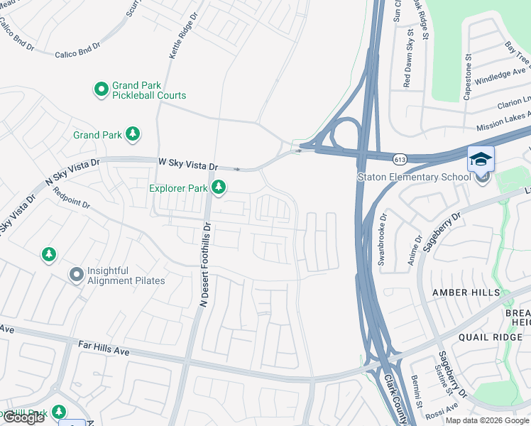 map of restaurants, bars, coffee shops, grocery stores, and more near I-215 West Beltway Trail in Las Vegas