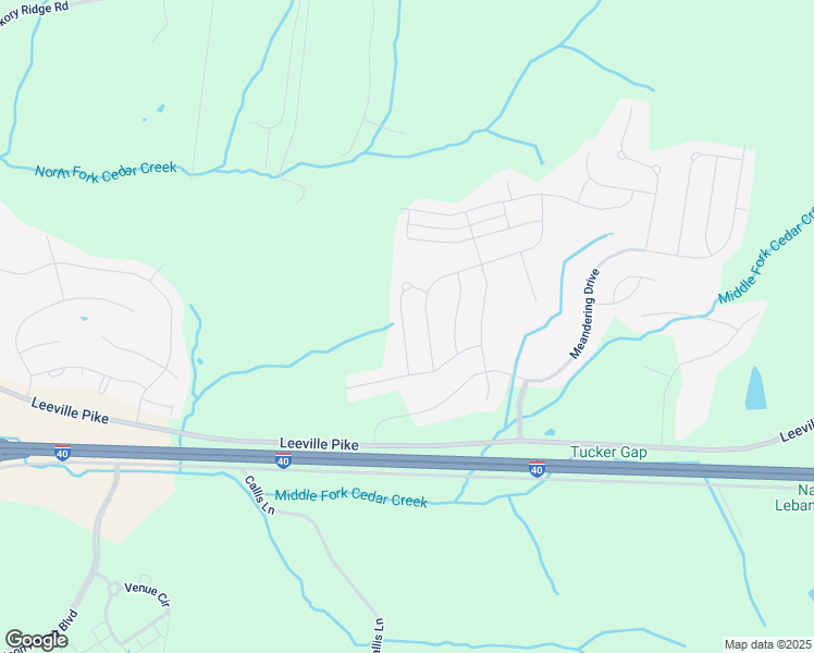 map of restaurants, bars, coffee shops, grocery stores, and more near 1616 Summit Ridge in Lebanon