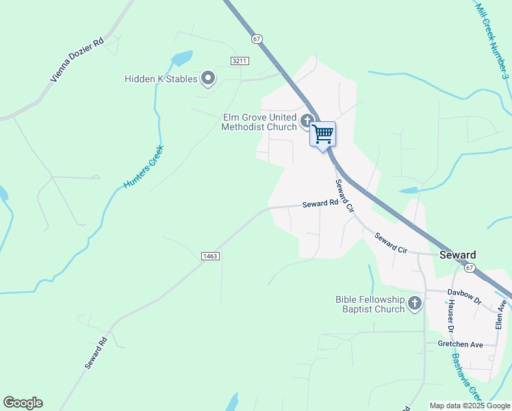 map of restaurants, bars, coffee shops, grocery stores, and more near 4721 Seward Road in Pfafftown
