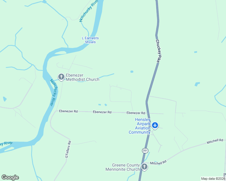 map of restaurants, bars, coffee shops, grocery stores, and more near 335 Ebenezer Loop in Chuckey