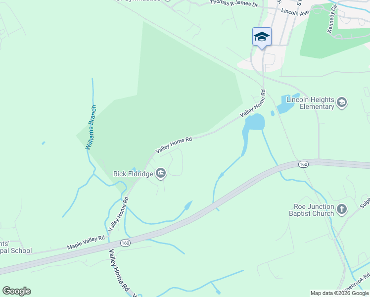 map of restaurants, bars, coffee shops, grocery stores, and more near 1169 Valley Home Road in Morristown