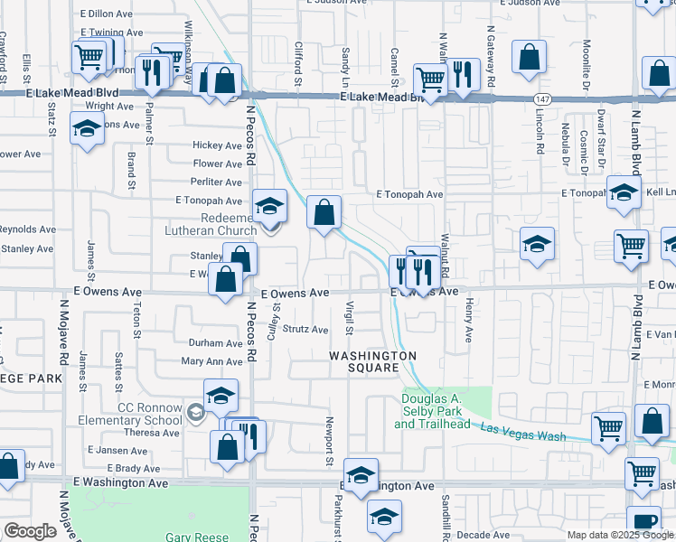 map of restaurants, bars, coffee shops, grocery stores, and more near 3941 Pocket Watch Avenue in Las Vegas